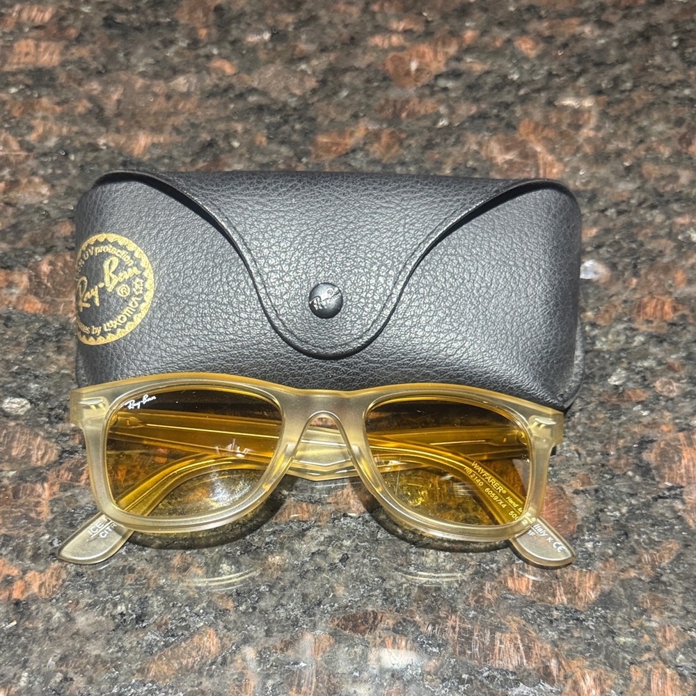 Ray-Ban Yellow Sunglasses with Black Case
